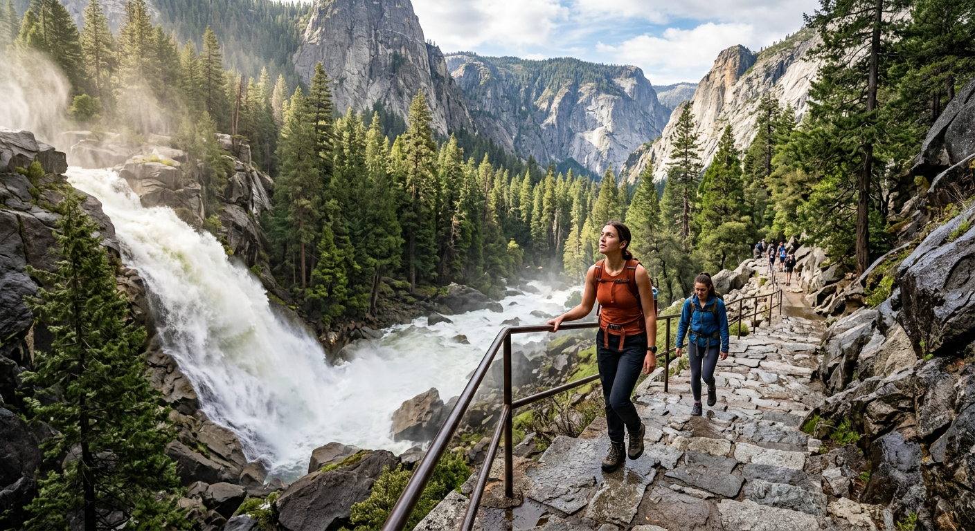 Yosemite Mist Trail, USA (Beginner-Intermediate)