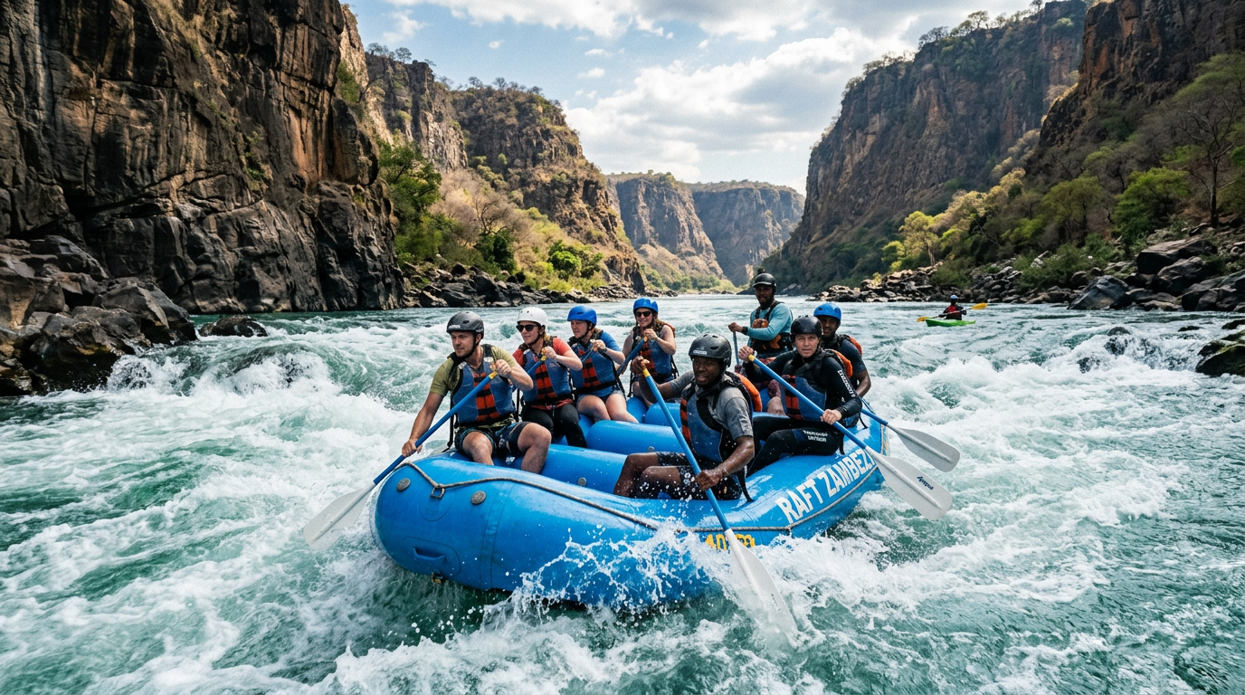 White-Water Rafting the Zambezi, Zambia