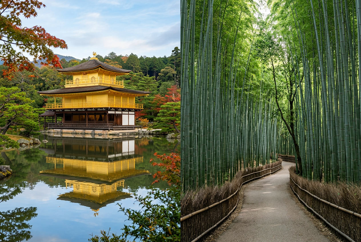 The Golden Pavilion and Arashiyama Bamboo Grove