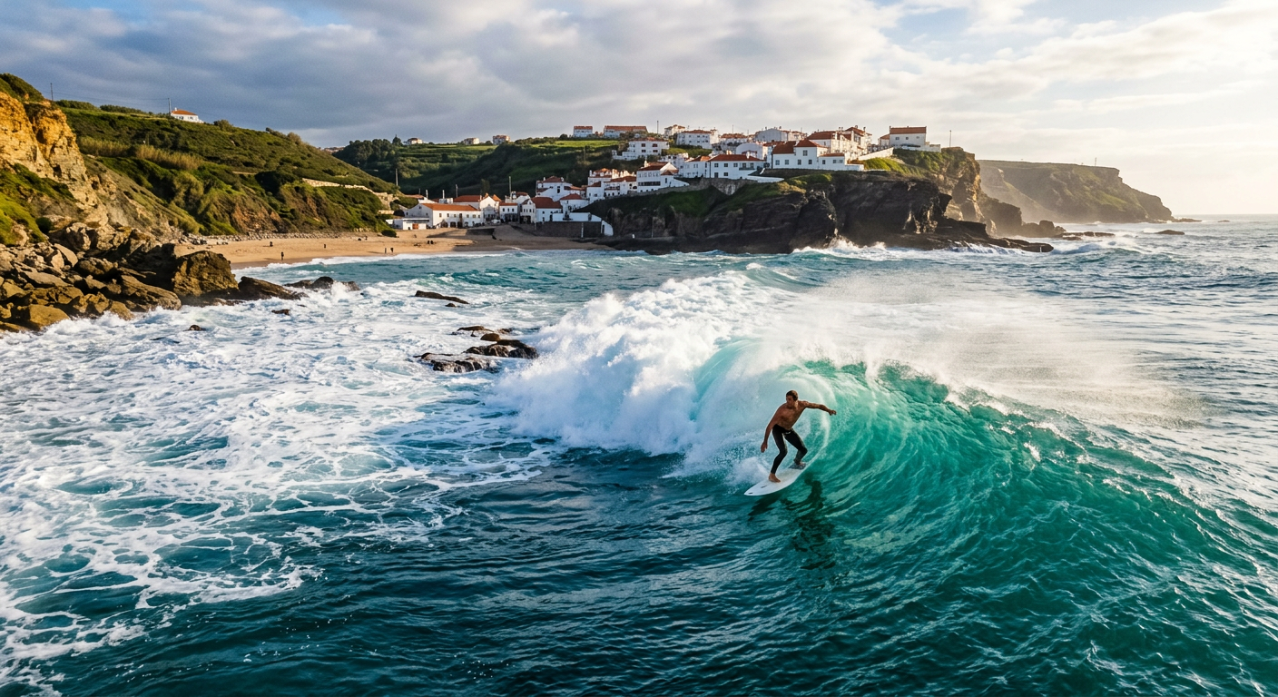 Surfing in Ericeira, Portugal
