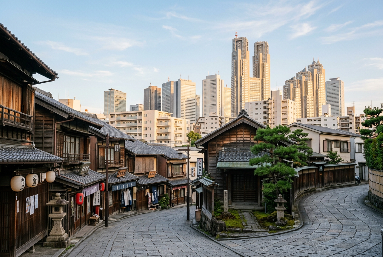 Exploring the Contrast of Old and New Tokyo